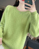 Merino Wool Jacquard Cut-Out Knit Pullover