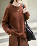 Loose-Fit Crewneck Pullover Sweater