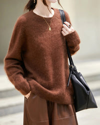 Loose-Fit Crewneck Pullover Sweater