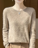 Wool O-Neck Hollow-Out Pullover Sweater