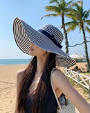 Striped Oversized Foldable Sun Hat