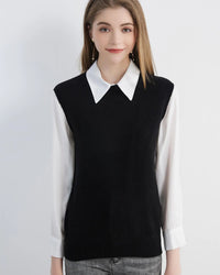 Merino Wool Sleeveless Knit Vest