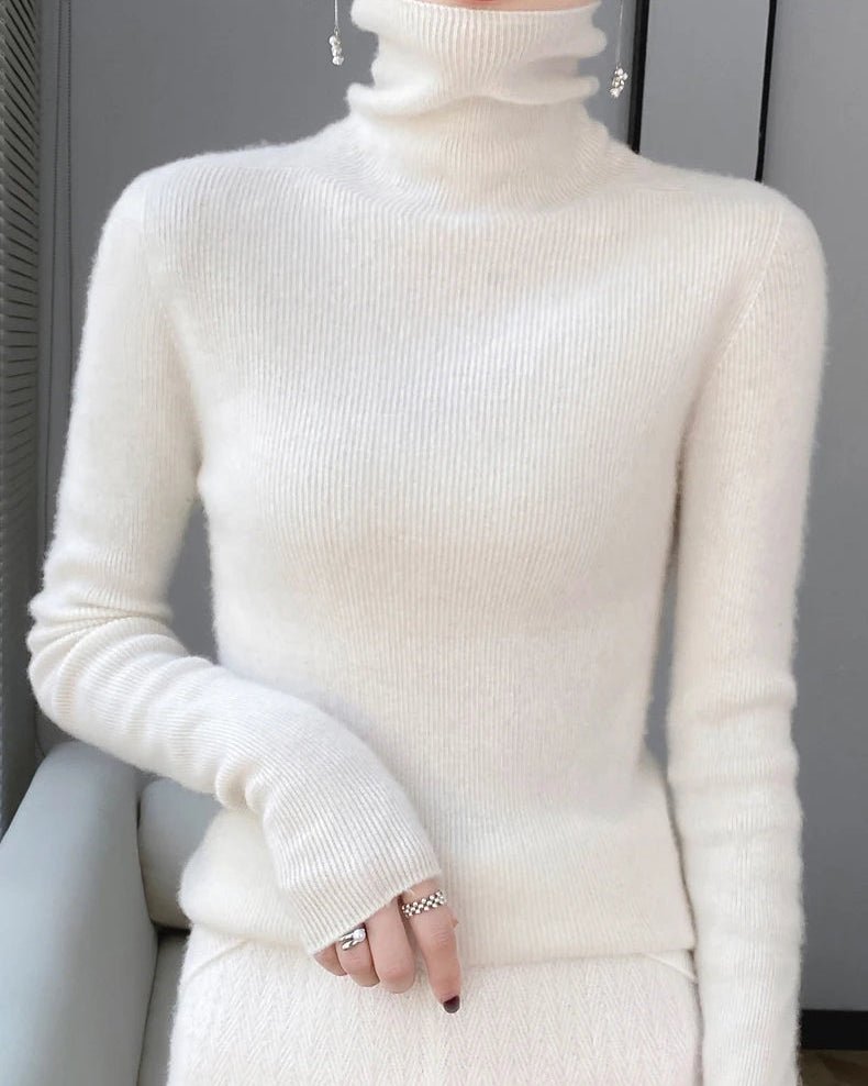 Wool Long-Sleeved Turtleneck Slim Fit Sweater