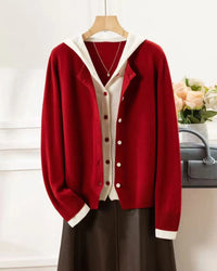 Heavyweight Double-Breasted Cashmere Hooded Cardigan