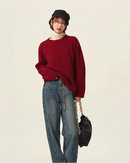 High-Neck Cashmere Loose Retro Sweater