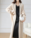 Wool Longline Open-Front Cardigan