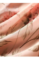 Floral Print Chiffon Bow Neck Long Sleeve Dress