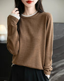 Layered-Look Wool-Blend Knit Top