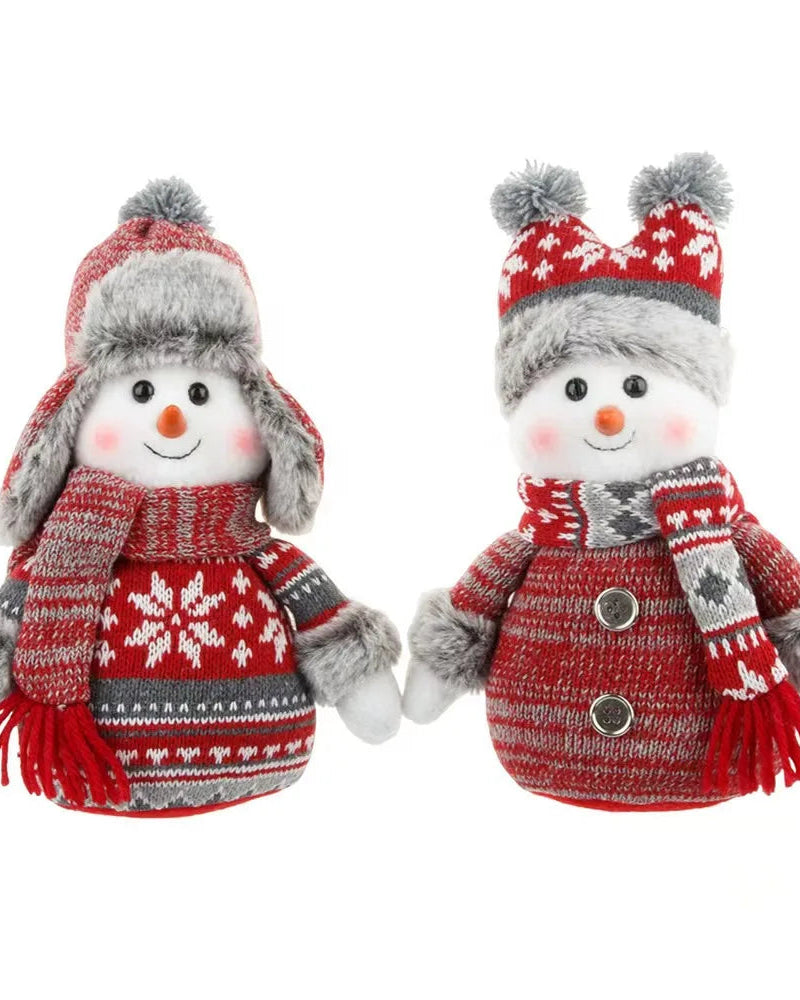 Knitted Christmas Snowman Decorative Figurine