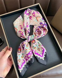 Multifunction Paisley Square Silk Scarf