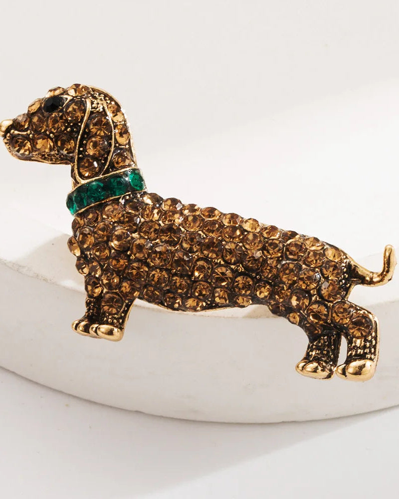 Exquisite Baroque-Style Puppy Brooch