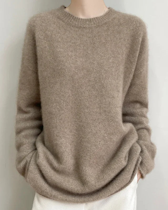Longline Cashmere Crewneck Sweater