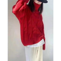 Criss-Cross High Neck Pure Wool Sweater