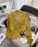 Round-Neck Short Knitted Cardigan