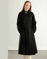A-Line Pure Wool Belted Trench Coat