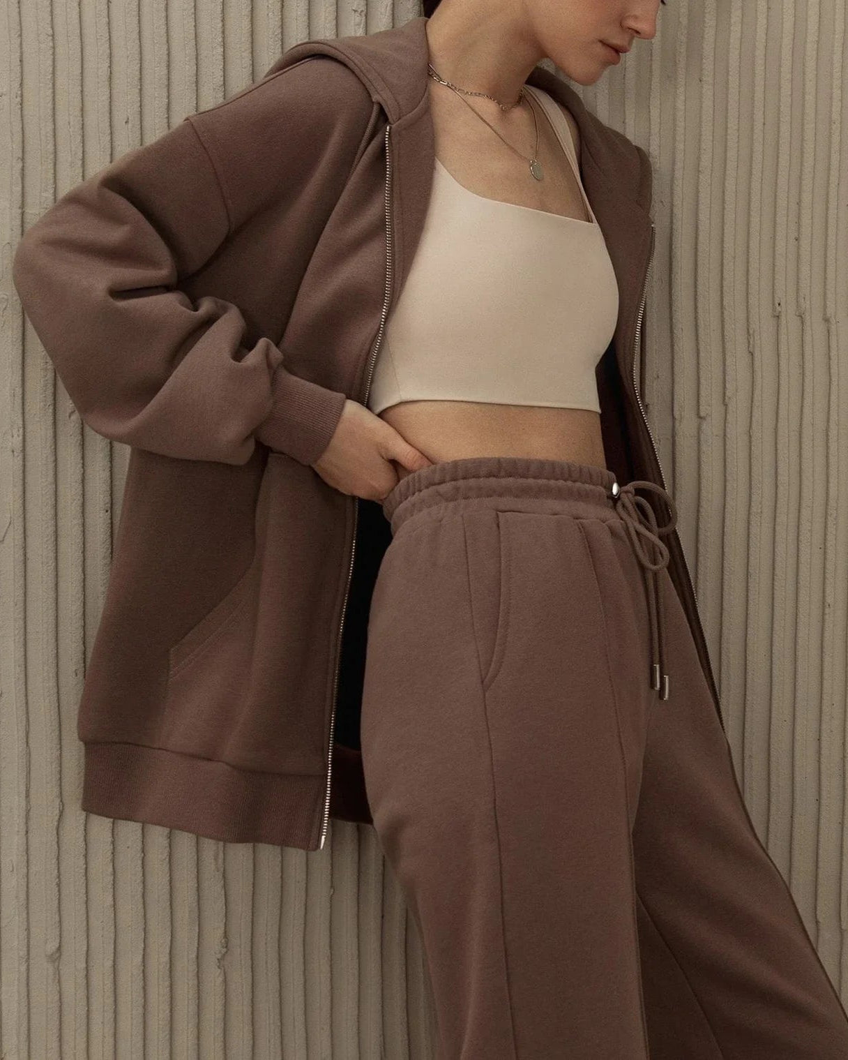 Oversized Fleece Hooded Sweatshirt Tracksuits