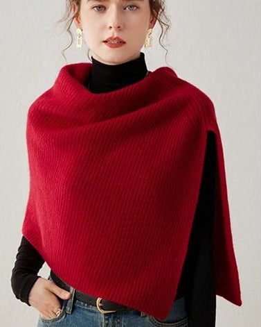 Thick Ribbed Cashmere Shawl Scarf