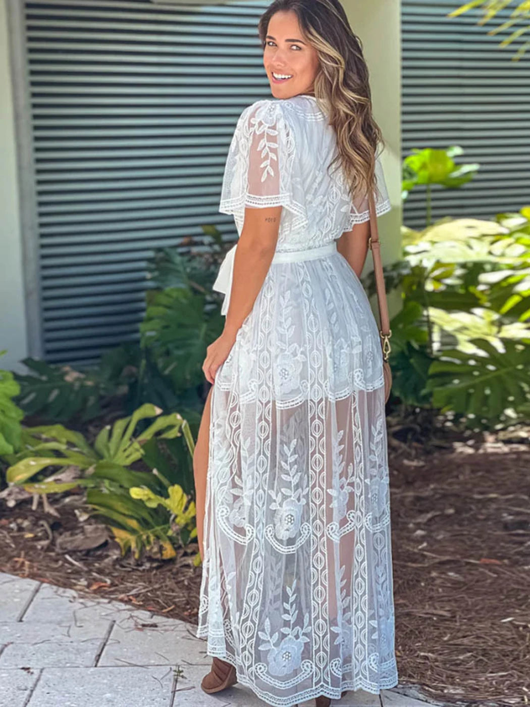 Embroidery Boho Lace Maxi Dress