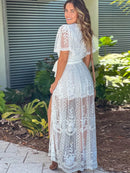 Embroidery Boho Lace Maxi Dress