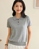 Soft Knit Polo Collar Top