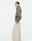 Casual Polo Collar Fitted Knitted Cardigan Sweater