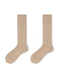 Wool Blend Ribbed Calf Socks