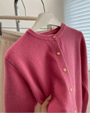 Casual Long-Sleeved Round-Neck Cardigan Sweater