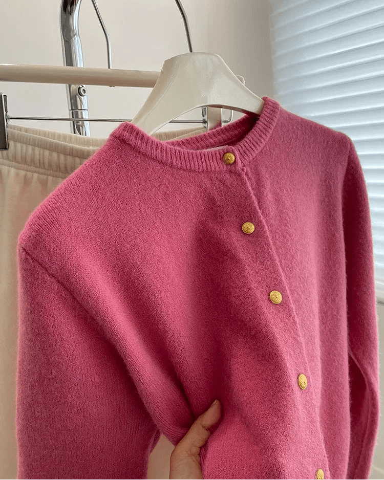 Casual Long-Sleeved Round-Neck Cardigan Sweater
