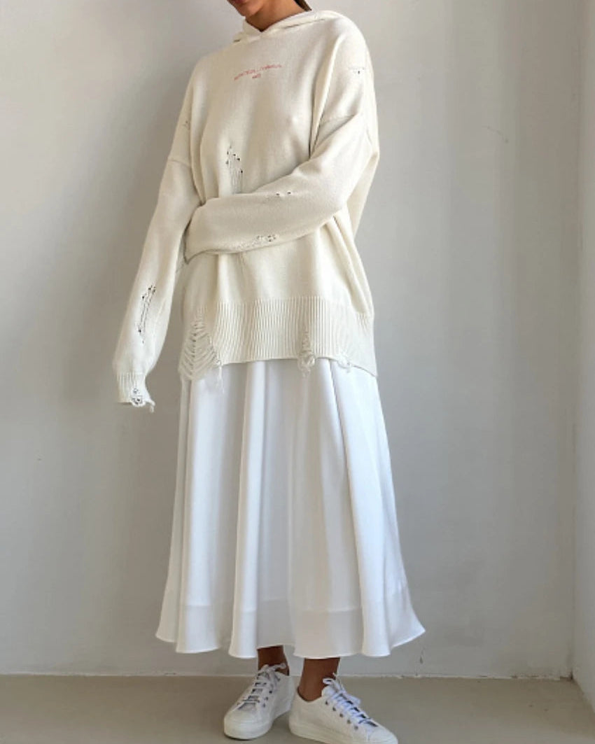 Elegant Satin High Waist Maxi Skirt