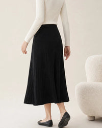 Cable-Knit Cashmere Midi Skirt