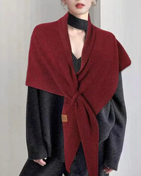 Wool Blend Oversized Triangle Wrap Shawl