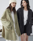 Oversized Drop-Shoulder Wool Blend Coat