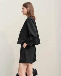 Casual Loose Jacquard Cotton Shorts