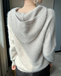 Cashmere Hooded Loose-Fit Knit Pullover