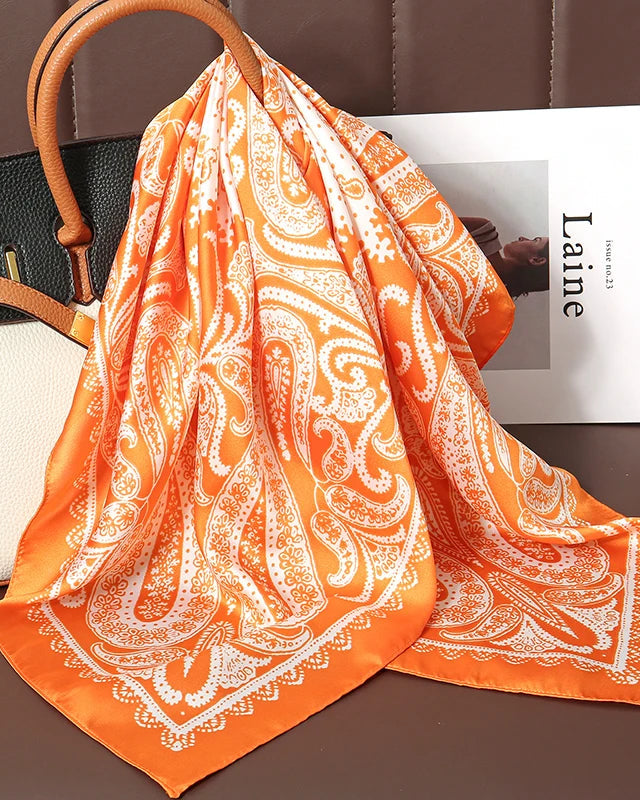 Multifunction Paisley Square Silk Scarf