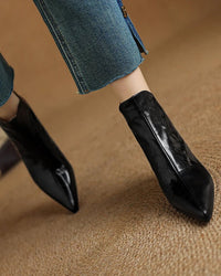 Retro Pointed-Toe Fashion Chunky Heel Ankle Boots