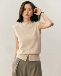 Cashmere Pullover Knitted Sleeveless Sweater Vest
