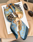 Satin Finish Floral Square Scarf