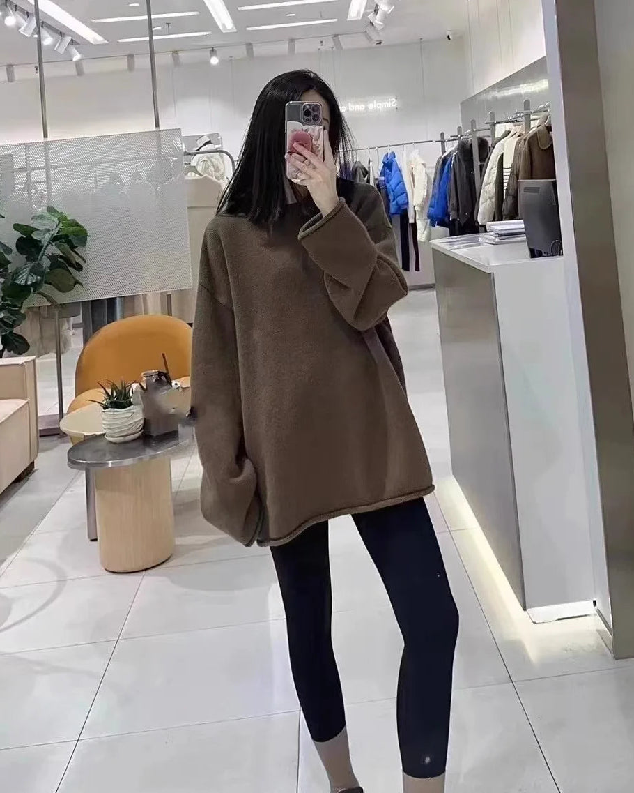 Mid-Length Cashmere Crewneck Sweater