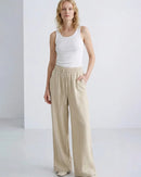 Elastic-Waist Wide-Leg Pants