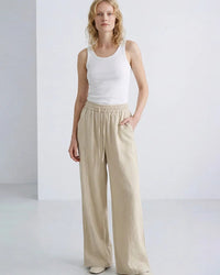 Elastic-Waist Wide-Leg Pants