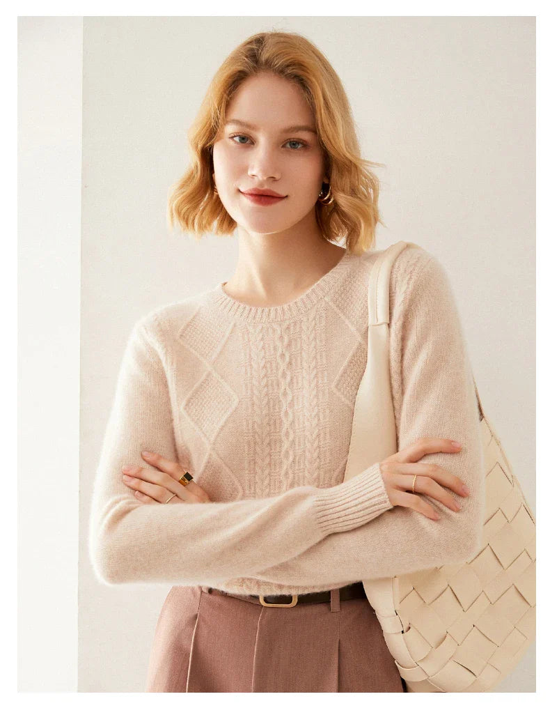 Round-Neck 100% Merino Wool Sweater