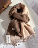 Two-Tone Wool Fringe Scarf