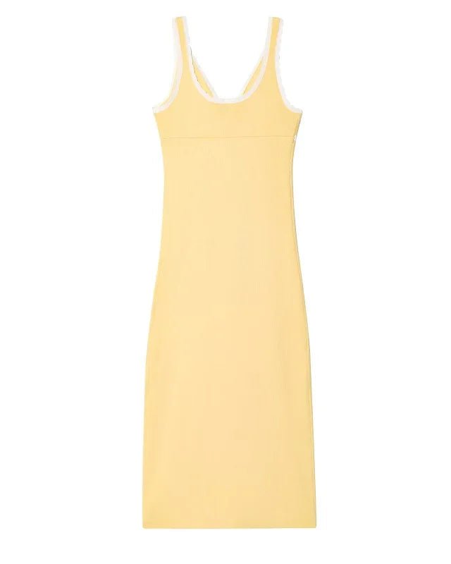 Knitted Spaghetti Strap Backless Midi Dress