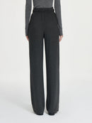 Drawstring Waist Wool Blended Pants