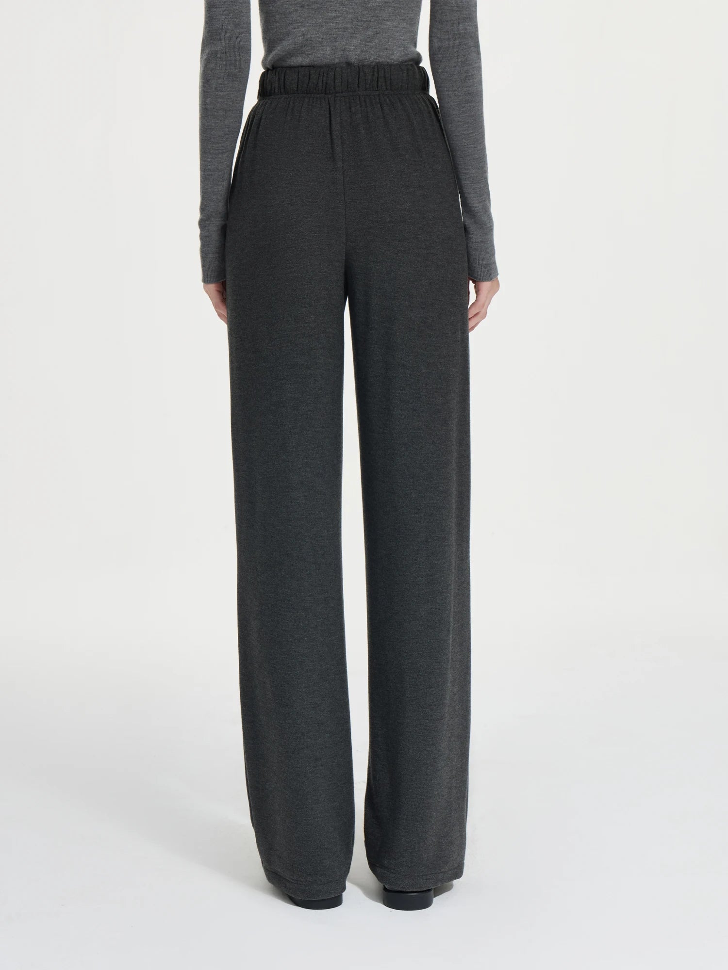 Drawstring Waist Wool Blended Pants