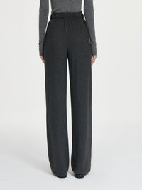 Drawstring Waist Wool Blended Pants