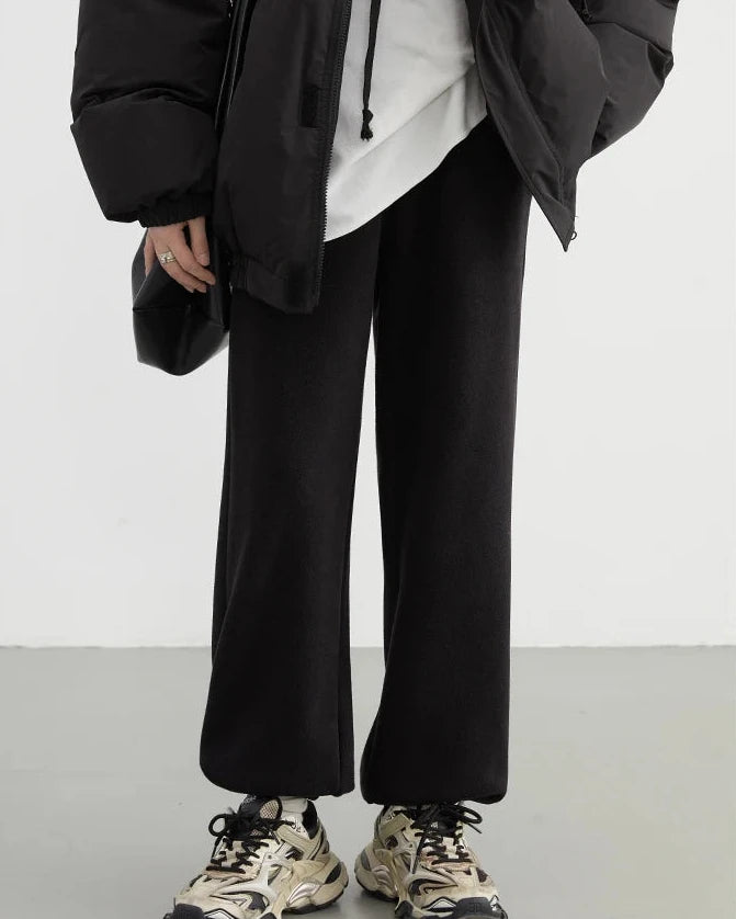 High-Waist Double-Sided Fleece Pants