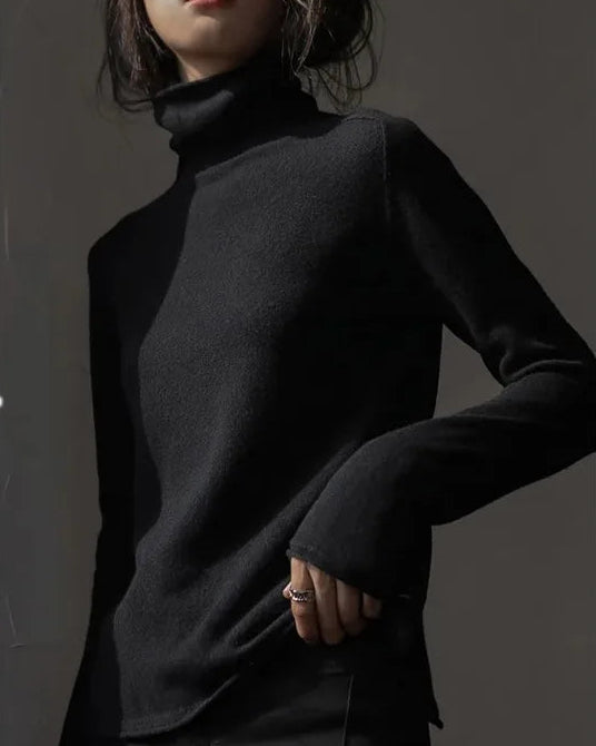 Cashmere Turtleneck Loose Knit Sweater