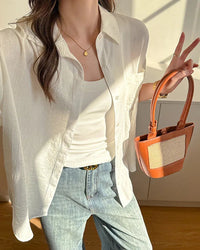 Relaxed Breathable Blend Shirt Jacket